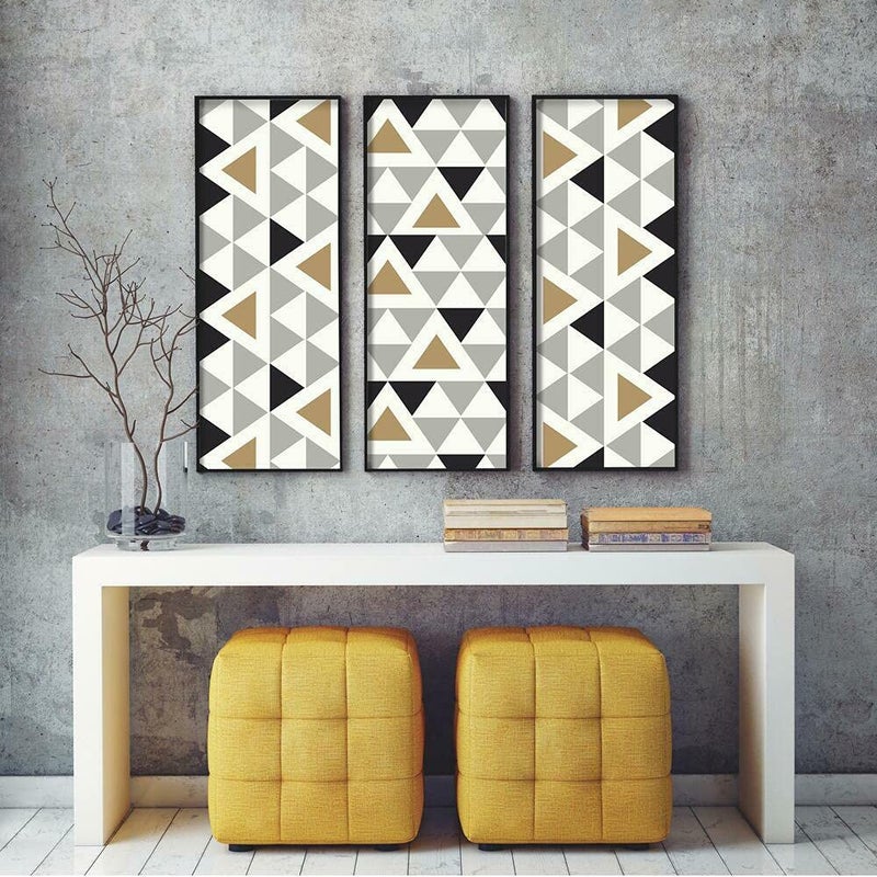 RoomMates RMK9055WP Metallic Gold Geometric Triangle Peel and Stick Wallpaper - Image 2